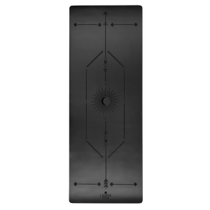 Warrior Black travel yoga mat unfolded